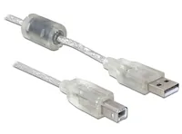 Delock Kabel USB 2.0 Typ-A Stecker > USB 2.0 Typ-B Stecker 0,5 m transparent