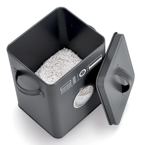 Zeller Present Waschmittelbox 18 x 15.5 x 23 cm, Metall, Anthrazit - Detailfarbe: Anthrazit - Verpackungseinheit: 1 Stück - Volumen: 6 l - Material: Metall
