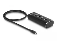 Delock USB-Hub 4x USB A 10Gbps/1x USB C 10Gbps - Stromversorgung: 5 V DC - Anzahl Ports: 5 - Detailfarbe: Grau - USB Standard: 3.1 Gen 2 (10 Gbps) - USB Anschluss 2 (Endgerät): USB A - USB C - USB Anschluss 1 (Quelle): USB C