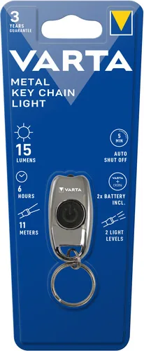 Varta L.E.D. METAL KEY CHAIN LIGHT Chrome Lampe porte-clés LED