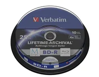 1x10 Verbatim M-Disc BD-R BluRay 25GB 4x Speed Cakebox printable