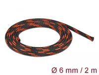DeLOCK Braided Sleeve stretchable 2 m x 6 mm black-red