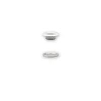 Prym Ösen mit Scheiben, 8 mm Weiss, Silber - Verpackungseinheit: 32 Stück - Detailfarbe: Silber - Weiss - Produkttyp: Ösen