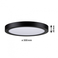 Paulmann LED Panel Abia rund 300 mm Schwarz - Leuchten Kategorie: Deckenleuchte - Betriebsart: Netzbetrieb - Lampensockel: LED fest verbaut - Farbtemperatur Kelvin: 2700 K - Dimmbar: nicht dimmbar - Farbwiedergabeindex CRI: 80