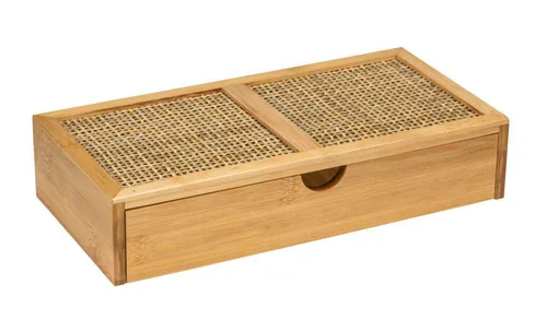 Wenko Aufbewahrungsbox Allegre mit Schublade, Hellbraun - Materialtyp: Holz - Material: Rattan - Detailfarbe: Hellbraun - Produkttyp: Aufbewahrungsbox