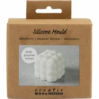 Creativ Company Kerzengiessform Silikon Quadrat mit Seifenblasen - Packungsgrösse: 1 Stück - Detailfarbe: Weiss - Produkttyp: Kerzengiessform