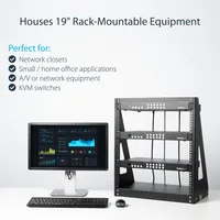 StarTech.com 12U 2-Post Open Frame Desktop Server Rack, 19in Compact Space-Saving Floor IT Rack with 350lb (160kg) Weight Capacity