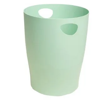 Exacompta Papierkorb Ecobin AutentiK, 15 l, Salbeigrün - Fassungsvermögen: 15 l - Höhe: 33.5 cm - Anzahl Behälter: 1 - Material: Recycling-Kunststoff - Detailfarbe: Salbeigrün - Form: Rund