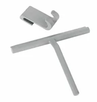 Wenko Duschabzieher Mola Hellgrau - Wischbreite: 21 cm - Faltbar: Nein - Detailfarbe: Hellgrau - Detailmaterial: Edelstahl - Silikon - Grundmaterial: Kunststoff - Metall - Aufhängevorrichtung: Ja