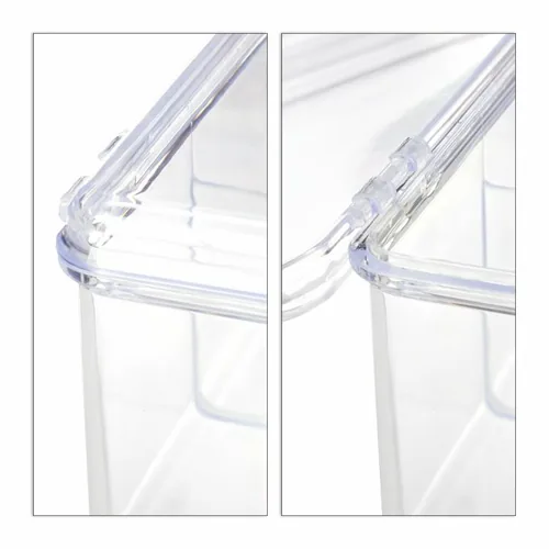 relaxdays Teebeutel-Box Transparent - Detailfarbe: Transparent - Anzahl Fächer: 6 × - Teeform: Teebeutel - Material: Kunststoff