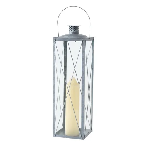 Boltze Laterne Farol 4-teilig, Transparent/Grau - Detailfarbe: Grau - Transparent - Höhe: 20 cm - 36 cm - 50 cm - 70 cm - Detailmaterial: Eisen - Glas - Metall - Grundmaterial: Glas - Metall