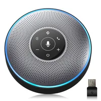eMeet OfficeCore M2 Conference Speaker (including 4 AI Array Microphones and echo & noise cancellation, 10 hours battery life, suitable for up to 8 people, Bluetooth, AUX, USB, 360° voice recognition)