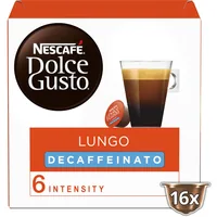 Nescafé Kaffeekapseln Dolce Gusto Lungo Decaf 16 Stück - Entkoffeiniert: Ja - Produktionsland: Europa - Packungsgrösse: 16 Stück - Geschmacksrichtung: Keine - Getränkeart: Lungo - Kaffeeart: NESCAFÉ Dolce Gusto