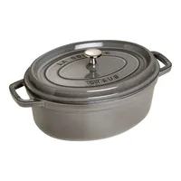 Staub 40509-320-0 Gusseisen Bräter/Cocotte Oval 31 cm 5,5 L Graphitgrau