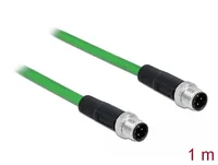 Delock Netzwerkkabel M12 D-kodiert 4 Pin Stecker zu Stecker TPU 1 m