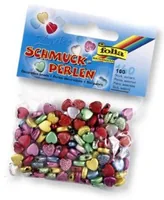 Folia Perlen Herzen, Mehrfarbig - Packungsgrösse: 160 Stück - Durchmesser: 0 mm - Detailfarbe: Mehrfarbig - Perlenart: Rocailles