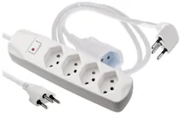 Schönenberger Steckdosenleiste 4x T13, mit Stecker/Verlängerung - Einsatzgebiet: Indoor - Detailfarbe: Weiss - Kinderschutz: Ja - Steckertyp Ausgang: T13 - Schalter: Nein - Steckdosenanzahl: 4