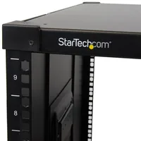 StarTech.com Mobiles Server Rack mit Griffen - rollbarer Serverschrank / Netzwerschrank - 9HE - Schrank - Schwarz - 9U - 58.4 cm (23")