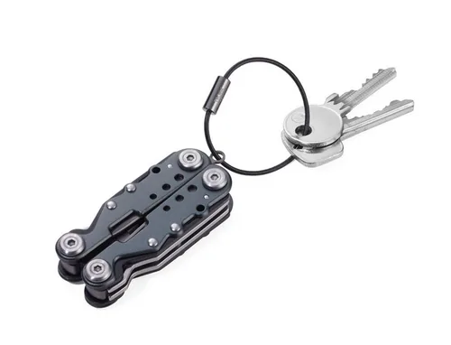 TROIKA TOL42/GY multi tool pliers Keychain 10 tools Grey