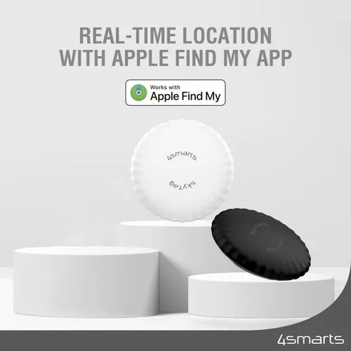 4smarts Schlüsselfinder SkyTag Slim 2er Set schwarz, weiss - Verbindungsmöglichkeiten: Bluetooth - Verbindungsreichweite Max.: 10 m - System-Kompatibilität: Apple Find My-App