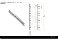 StarTech.com Vertical Cable Organizer with D-Ring Hooks - 20U - 2.8ft.