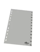DURABLE Register A4 12-tlg. Jan-Dez - Einteilung: Jan-Dez - Überbreite: Nein - Material: Polypropylen (PP) - Detailfarbe: Grau