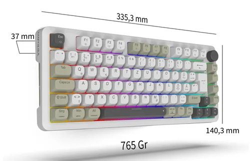 INCA Gaming Tastatur RGBGraySwitchUSB-CBT 2.00m weiß