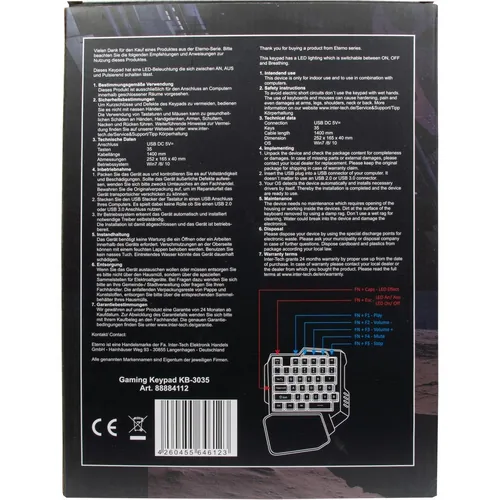 Inter-Tech KB-3035 keyboard Gaming USB QWERTY Black