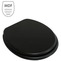 MSV Toilettensitz Schwarz matt - Breite: 36.5 cm - Länge: 42.5 cm - Detailfarbe: Schwarz matt