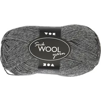 Creativ Company Wolle 50 g für Socken - Packungsgrösse: 1 Stück - Länge: 200 m - Material: Nylon - Wolle - Detailfarbe: Grau - Waschbar bei: 30 °C - Nadelstärke: 3 mm