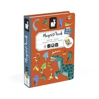 Janod Beschäftigungsspielzeug Magnetbuch Dinosaurier - Altersempfehlung ab: 3 Jahren - Material: Pappe - Nachhaltigkeit: FSC® - Detailfarbe: Orange