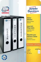 Avery Zweckform Ordneretiketten L4759 61 x 297 mm, 30 Blatt - Klebehaftung: Permanent - Drucker Kompatibilität: Laser - Inkjet - Anzahl Blatt: 30 × - Papierformat: A4 - Anzahl Etiketten: 90 - Etikettengrösse: 61 x 297 mm