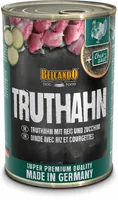Belcando Nassfutter Truthahn mit Reis & Zucchini, 400g - Tierbedürfnis: Kein besonderes Bedürfnis - Geschmacksrichtung: Geflügel - Zertifikate: Keine Zertifizierung - Fleischsorte: Truthahn - Futtereigenschaft: Ohne künstliche Zusätze - Glutenfrei - Hoher