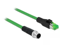 DELOCK Netzwerkkabel M12 4 Pin D-kodiert > RJ45 St PVC 2m