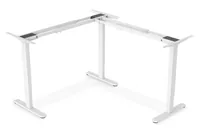 Digitus Electrically height-adjustable table frame, 90° L-shaped, triple motor, 2-step, white