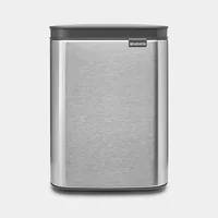 Brabantia Kosmetikeimer Bo Waste Bin 4 l, Silber matt - Fassungsvermögen: 4 l - Höhe: 27.2 cm - Anzahl Behälter: 1 - Detailfarbe: Silber matt - Form: Eckig - Material: Stahl
