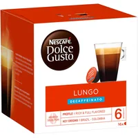 Nescafé Kaffeekapseln Dolce Gusto Lungo Decaf 16 Stück - Entkoffeiniert: Ja - Produktionsland: Europa - Packungsgrösse: 16 Stück - Geschmacksrichtung: Keine - Getränkeart: Lungo - Kaffeeart: NESCAFÉ Dolce Gusto
