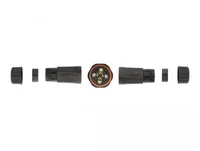 DeLOCK Cable connector for outdoor 4 pin, IP68 waterproof, screwable, cable diameter 4.5 - 7.5 mm black