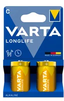 Varta Batterie Longlife C , 4 Stück - Bauform: Typ C Batterien - Batterietyp: LR14 / C / Baby / 4014 / 4114 / 4714 / 8014 / 814 / LR14EE / AM2 / Size L / MN1400 / ID1400 / E93 / LR14N / 14A / KC / R14 / BA3042/U / 7522 / UM2 / 1/2 Torcia - Chemisches Syst