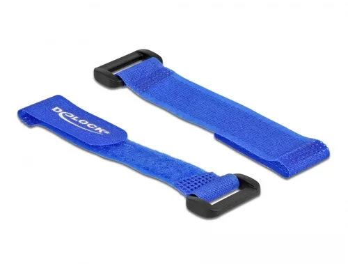 DeLOCK Hook-and-loop cable tie with loop L 150 x W 20 mm blue 5 pieces