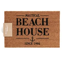Boltze Fussmatte Beach 60 x 40 cm - Nachhaltigkeit: Nicht angegeben - Motiv: Schriftzug - Detailfarbe: Braun - Schwarz - Breite: 40 cm - Länge: 60 cm - Detailmaterial: Kokosfaser - Polyvinylchlorid (PVC)