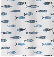 diaqua® Duschvorhang Fish 180 x 200 cm, Blau/Weiss - Produkttyp: Duschvorhang - Detailfarbe: Blau - Weiss - Breite: 180 cm - Höhe: 200 cm - Detailmaterial: Poly-Ethylen-Vinylacetat (PEVA) - Grundmaterial: Kunststoff