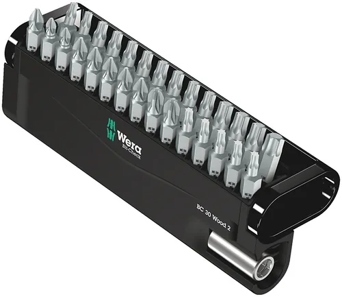 Wera Bit-Set Bit-Check 30 Wood 2 30-teilig - Bit-Typ: Aussensechskant - Innensechskant - Philips - Pozidriv - Torx - Grösse: Diverse - Set: Ja