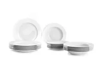 Ibili Teller-Set Castilla 20.3+23.2+27 cm 18 Stück, Weiss - Material: Porzellan - Teller Typ: Speise-Service - Detailfarbe: Weiss - Verpackungseinheit: 1 Stück - Form: Rund