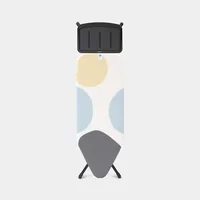 Brabantia Bügeltisch mit Dampfstationsablage Spring Bubbles - Bügelbrettbezug: Baumwolle (CO) - Ausstattung: Transportverriegelung - Kindersicherung - Dampfstationsablage - Ergonomisch - Höhenverstellbar: Ja - Breite: 45 cm - Detailfarbe: Gelb - Weiss - G