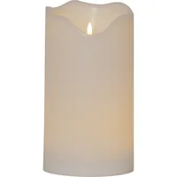 Star Trading LED-Kerze Pillar Flamme Grand Ø 16 x 30 cm, Weiss - Betriebsart: Batteriebetrieb - Fernbedienung: Nein - Aussenanwendung: Ja - Höhe: 30 cm - Timerfunktion: Ja - Set: Nein