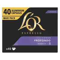 L'Or Kaffeekapseln Espresso Lungo Profondo 40 Stück - Entkoffeiniert: Nein - Produktionsland: Frankreich - Packungsgrösse: 40 Stück - Geschmacksrichtung: Keine - Getränkeart: Lungo - Kaffeeart: Nespresso Kapseln
