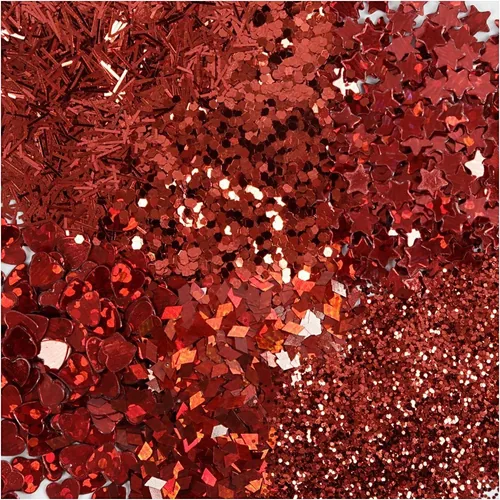 Creativ Company Glitzerset Rot, 6 x 5 g - Detailfarbe: Rot - Set: Ja