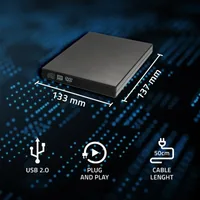 Qoltec 51858 External DVD-RW recorder |USB 2.0|Black