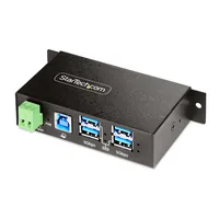 StarTech.com 4-Port Managed USB Hub with 4x USB-A, Heavy Duty with Metal Industrial Housing, ESD &amp; Surge Protection, Wall/Desk/Din-Rail Mountable, USB 3.0/3.1/3.2 Gen 1 5Gbps